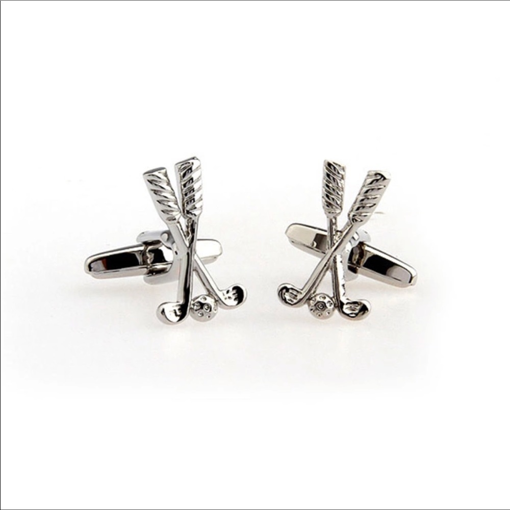 Golf Cufflinks Stainless Steel In Presentation Box - Picture 2 of 5